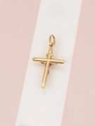 Złoty krzyżyk 585 z Jezusem w białym złocie widok z tyłu