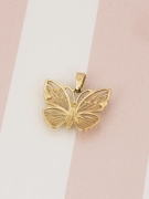 Złota zawieszka 585 ażurowy motylek z białym złotem widok z tyłu