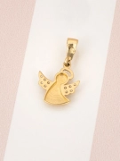 Złota zawieszka 585 aniołek z cyrkoniami - widok z tyłu